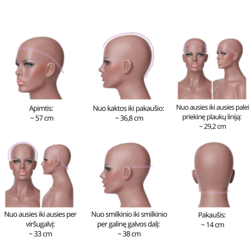 Tamsiai rudas natūralių plaukų perukas su kirpčiukais 20-40 cm - Image 3