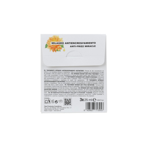 Intensyvi, greito veikimo, glotninanti plaukų priemonė Anti-frizz Miracle Gold TAHE, 3 x 25 ml - Image 6