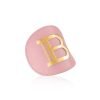 BALMAIN HAIR plaukų segtukas / Genuine Pink Leather Hair Clip Golden logo Vintage