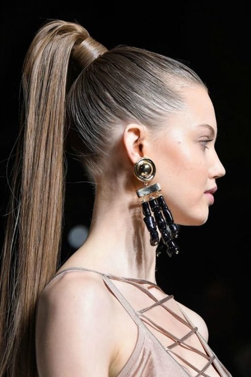 Prisegama sintetinių plaukų kasa violetiniais galais Balmain Catwalk Ponytail, Nr. 1, 55 cm - Image 4