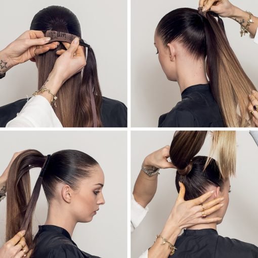 Prisegama sintetinių plaukų kasa rožiniais galais Balmain Catwalk Ponytail, Nr. 9.10A, 55 cm - Image 2