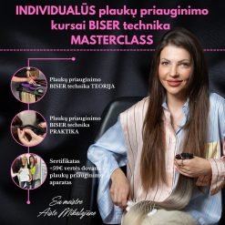 Individualūs plaukų priauginimo kursai BISER technika MASTERCLASS