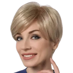 Trumpas šviesus sintetinis perukas „Pixie“ kirpimo